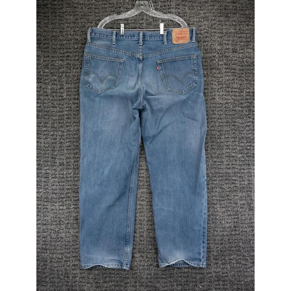 Levis 550 Jeans Men 40x32 Blue Relaxed Fit Tapered Distressed Denim Comfort